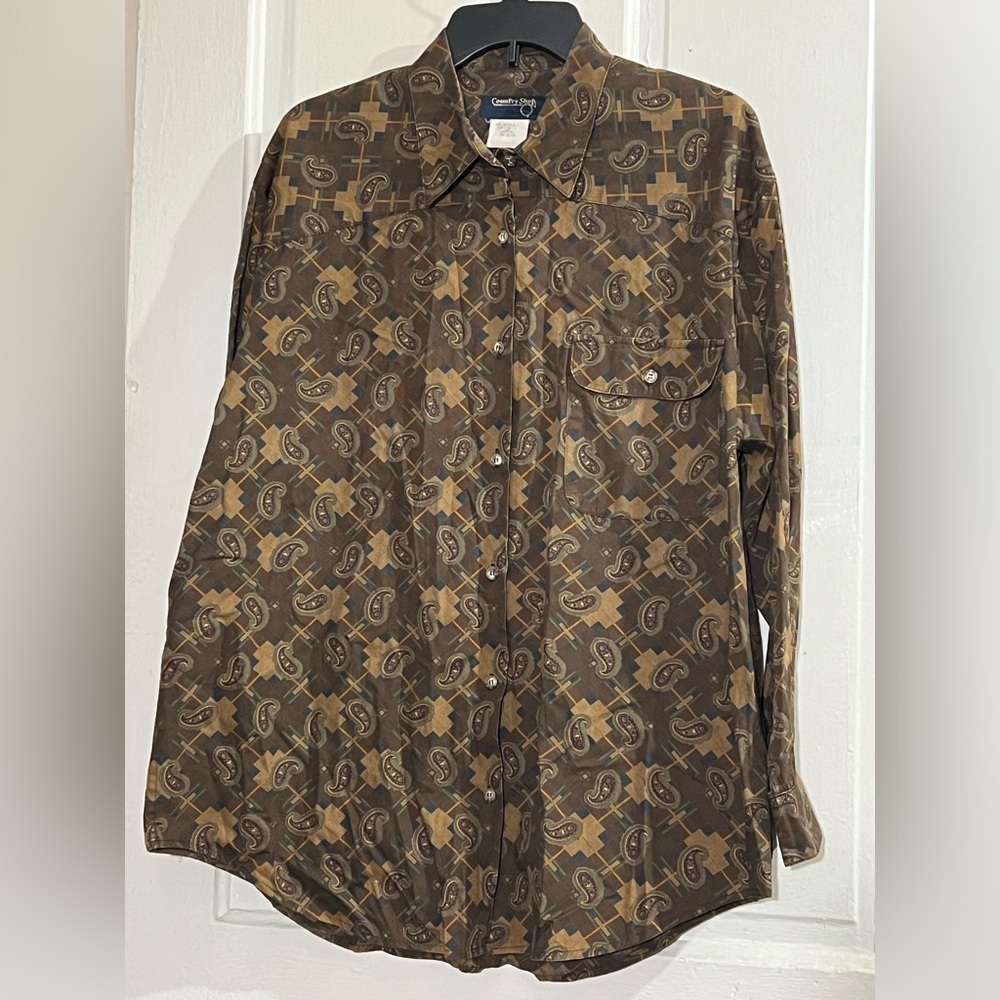 Vintage Country Shop Western Long Sleeve Women’s Large Button Down Shirt